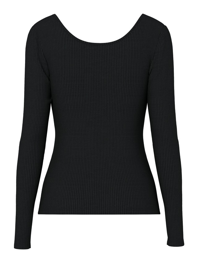 pieces Langarmshirt »PCKITTE LS TOP NOOS BC« Baumwollmischung, slim fit