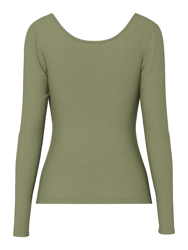 pieces Langarmshirt »PCKITTE LS TOP NOOS BC« Baumwollmischung, slim fit