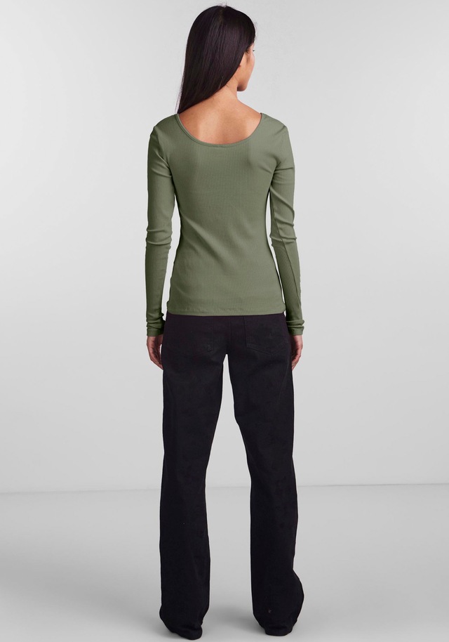 pieces Langarmshirt »PCKITTE LS TOP NOOS BC« Baumwollmischung, slim fit