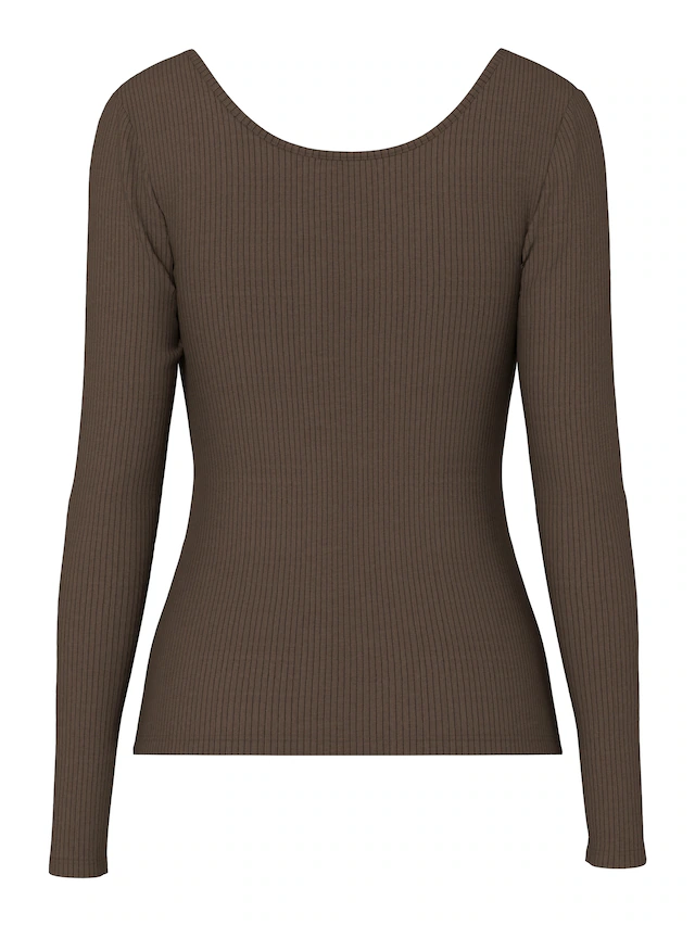 pieces Langarmshirt »PCKITTE LS TOP NOOS BC« Baumwollmischung, slim fit