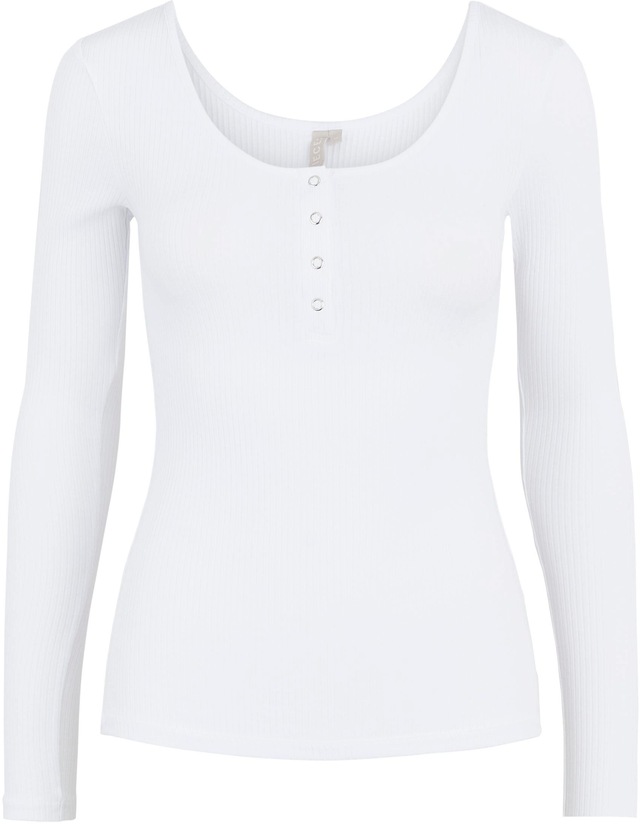 pieces Langarmshirt »PCKITTE LS TOP NOOS BC« Baumwollmischung, slim fit