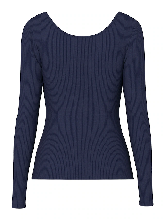 pieces Langarmshirt »PCKITTE LS TOP NOOS BC« Baumwollmischung, slim fit