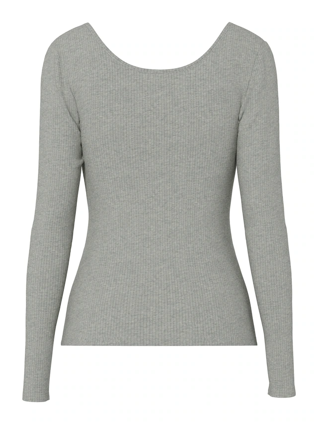 pieces Langarmshirt »PCKITTE LS TOP NOOS BC« Baumwollmischung, slim fit