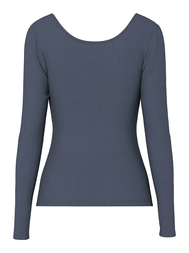 pieces Langarmshirt »PCKITTE LS TOP NOOS BC« Baumwollmischung, slim fit