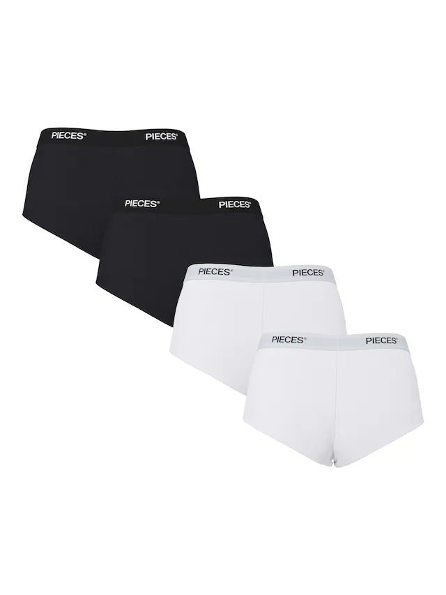 pieces Hipster »PCLOGO LADY 4 PACK SOLID NOOS BC« Packung, 4er-Pack, 4 Stk. Baumwollmischung