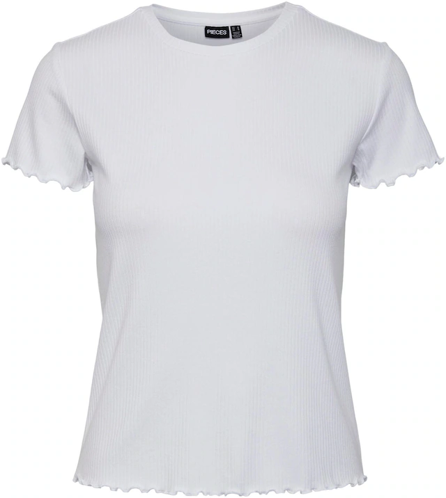 pieces Kurzarmshirt »PCNICCA SS O-NECK TOP KAC BFD« Viskosemischung, slim fit
