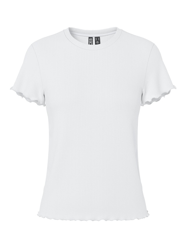 pieces Kurzarmshirt »PCNICCA SS O-NECK TOP KAC BFD« Viskosemischung, slim fit