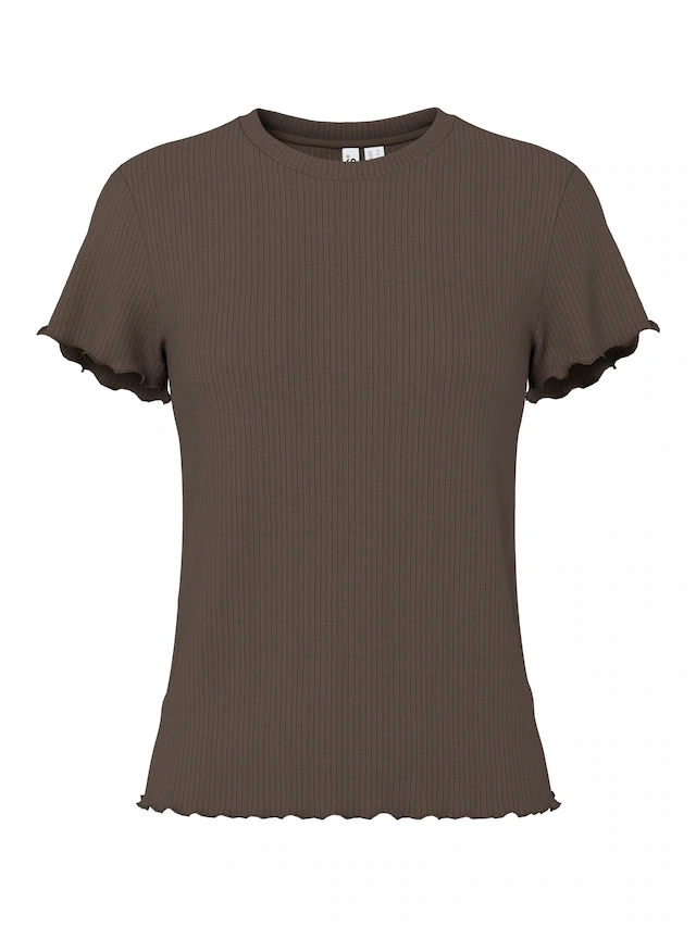 pieces Kurzarmshirt »PCNICCA SS O-NECK TOP KAC BFD« Viskosemischung, slim fit