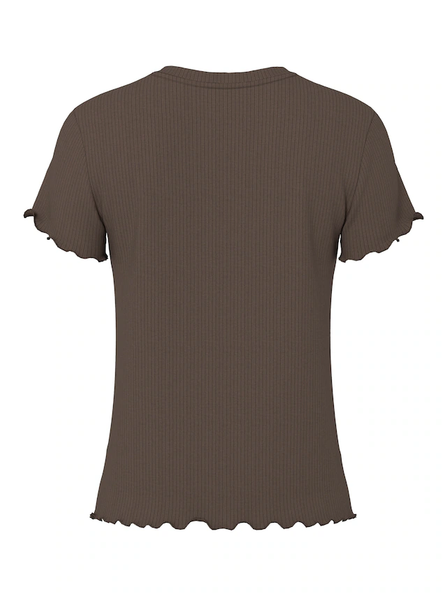 pieces Kurzarmshirt »PCNICCA SS O-NECK TOP KAC BFD« Viskosemischung, slim fit