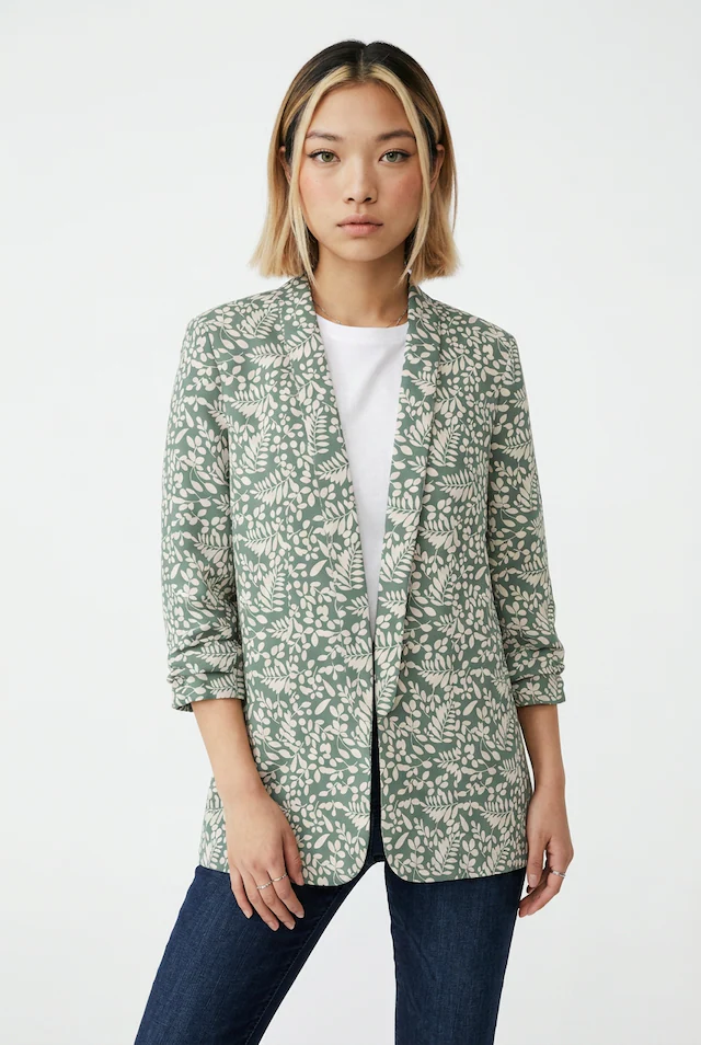 pieces Blusenblazer »PCBOSELLA 3/4 PRINTED BLAZER NOOS« mit 3/4 Ärmel