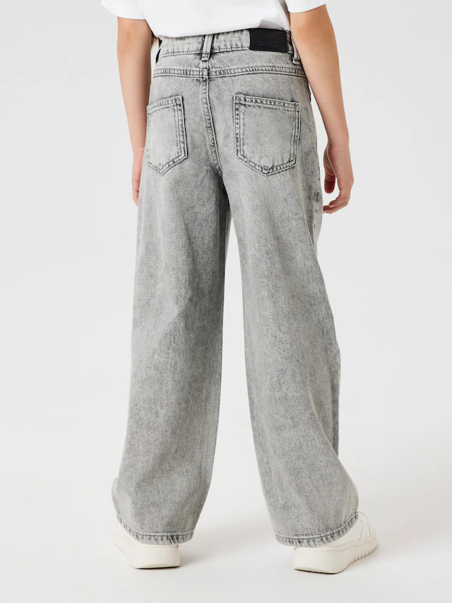 Name It 5-Pocket-Jeans »NKFROSE für Mädchen mit Destroyed-Effekt und hohem Bund« normal, Denim, Abriebeffekte, Reißverschluss