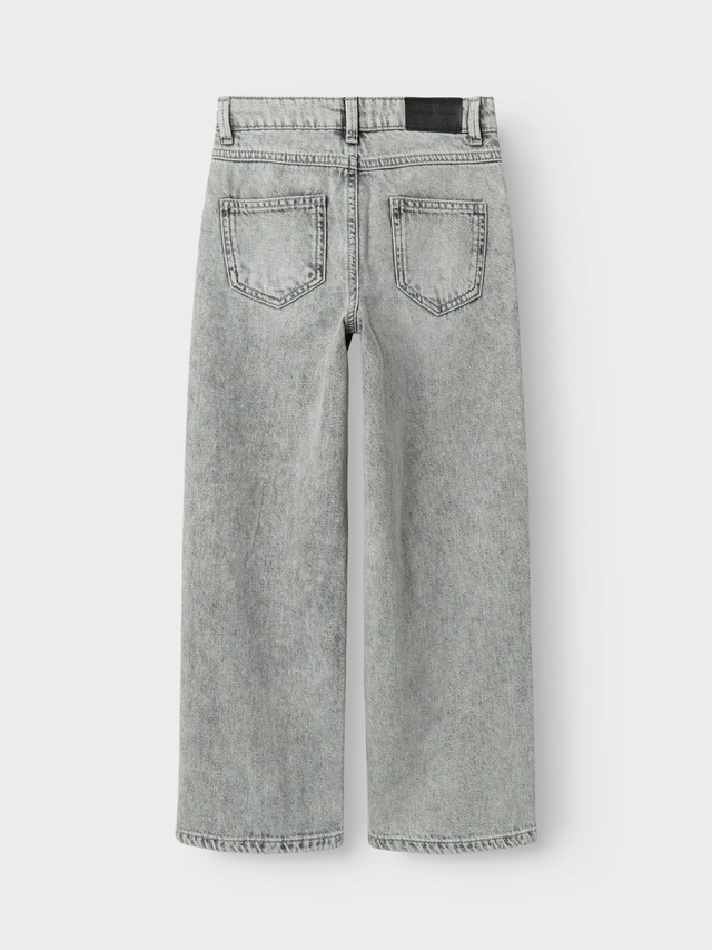 Name It 5-Pocket-Jeans »NKFROSE für Mädchen mit Destroyed-Effekt und hohem Bund« normal, Denim, Abriebeffekte, Reißverschluss