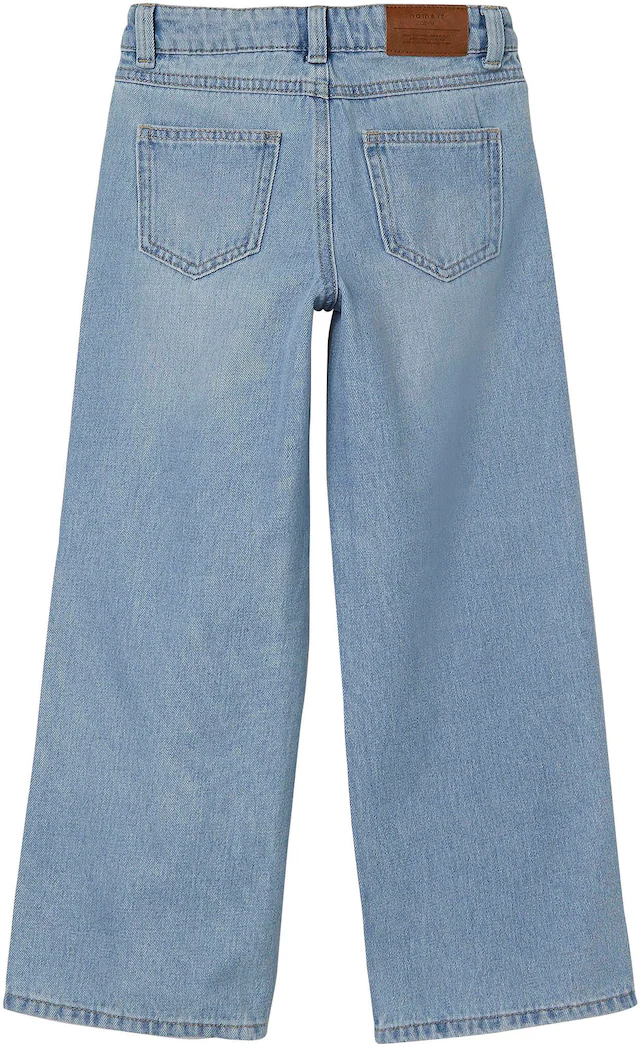 Name It 5-Pocket-Jeans »NKFROSE für Mädchen mit Destroyed-Effekt und hohem Bund« normal, Denim, Abriebeffekte, Reißverschluss