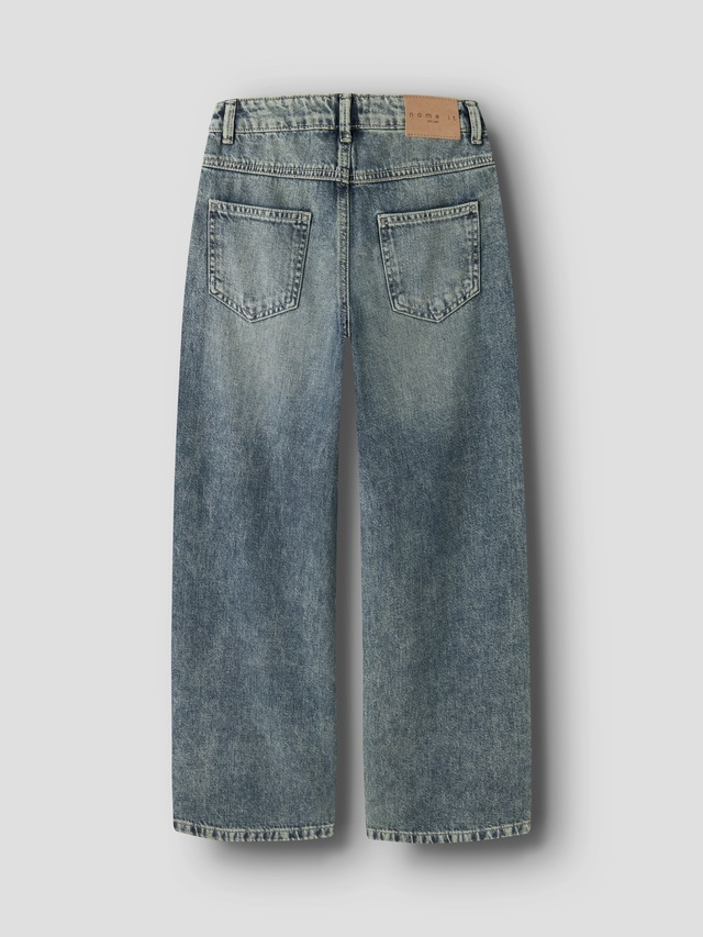 Name It 5-Pocket-Jeans »NKFROSE für Mädchen mit Destroyed-Effekt und hohem Bund« normal, Denim, Abriebeffekte, Reißverschluss