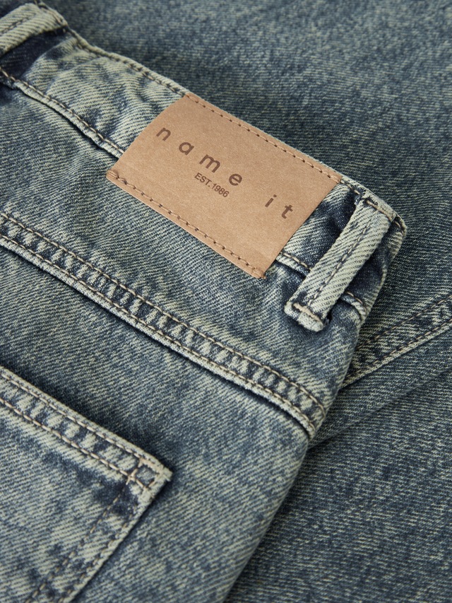 Name It 5-Pocket-Jeans »NKFROSE für Mädchen mit Destroyed-Effekt und hohem Bund« normal, Denim, Abriebeffekte, Reißverschluss