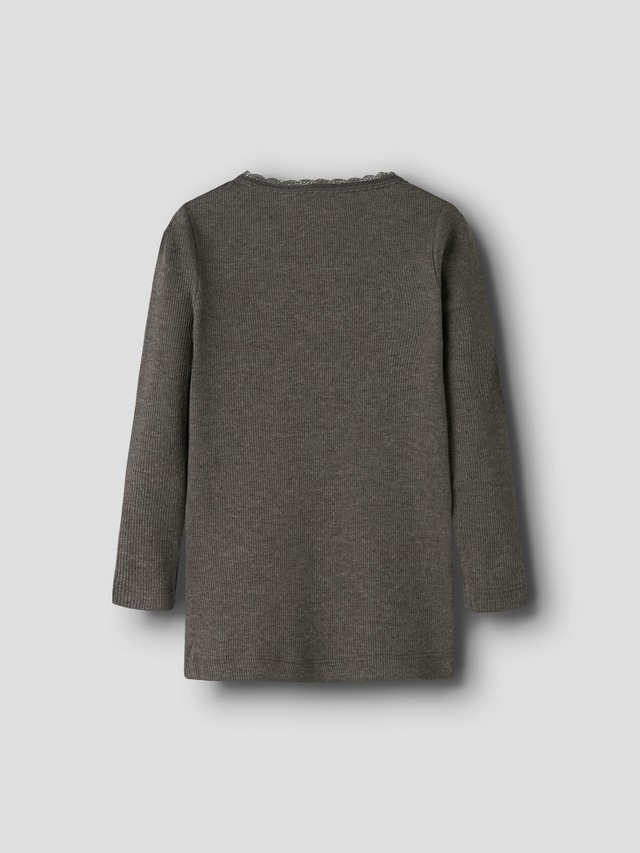 Name It Langarmshirt »NMFKAB LS TOP NOOS« in Feinripp und mit süßer Spitzenkante am Ausschnitt