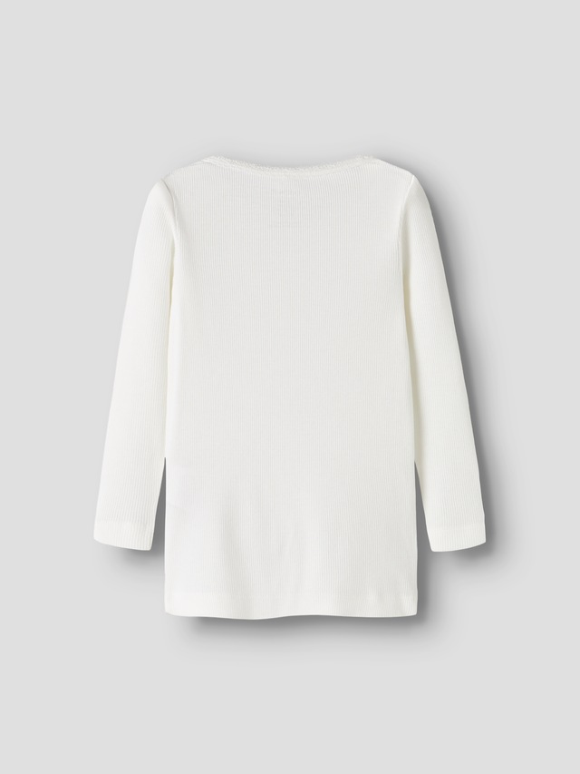 Name It Langarmshirt »NMFKAB LS TOP NOOS« in Feinripp und mit süßer Spitzenkante am Ausschnitt