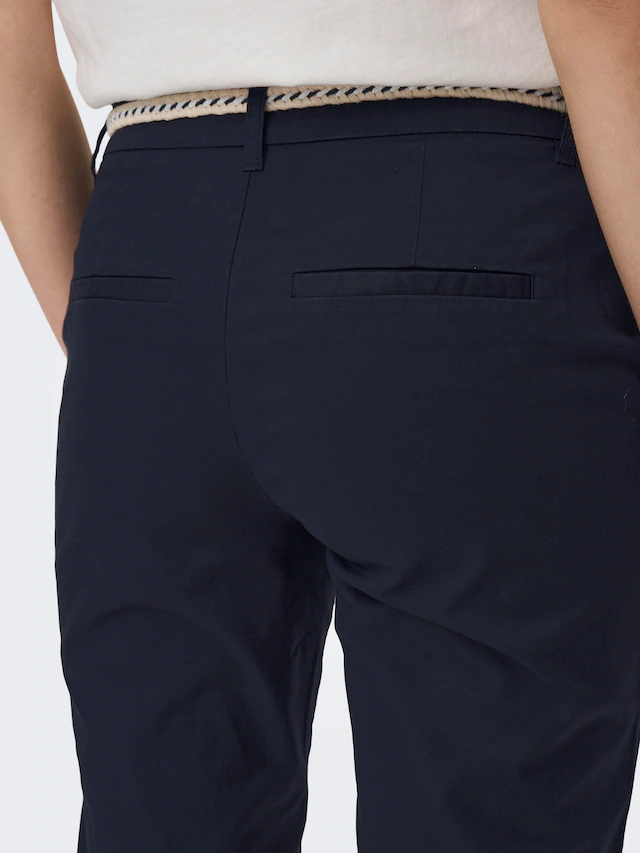 ONLY Chinohose »ONLBIANA – Chinohose mit Gürtel und Umschlagsaum« slim fit, modisch, Web, Baumwollmischung