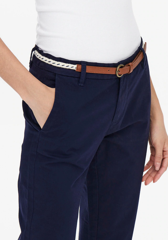 ONLY Chinohose »ONLBIANA – Chinohose mit Gürtel und Umschlagsaum« slim fit, modisch, Web, Baumwollmischung