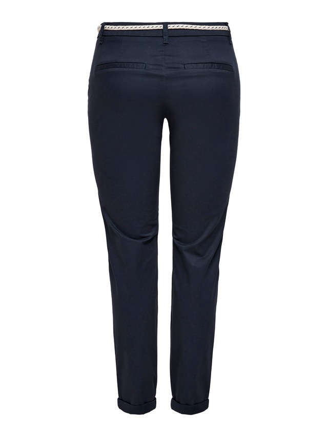 ONLY Chinohose »ONLBIANA – Chinohose mit Gürtel und Umschlagsaum« slim fit, modisch, Web, Baumwollmischung