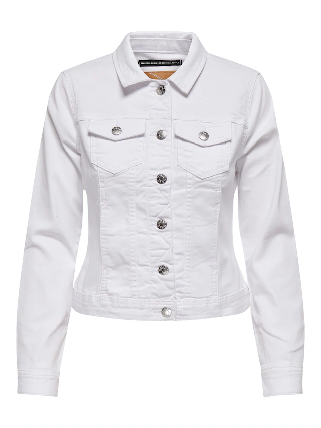 ONLY Jeansjacke »ONLWONDER – Jeansjacke mit Teilungsnähten und Stretch« sehr figurbetont, casual, Denim, Baumwollmischung, Brusttaschen