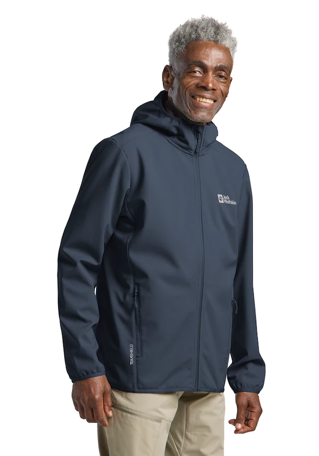Jack Wolfskin Softshelljacke »BORNBERG HOODY M« mit Kapuze mit Kapuze, winddicht, wasserabweisend, atmungsaktiv