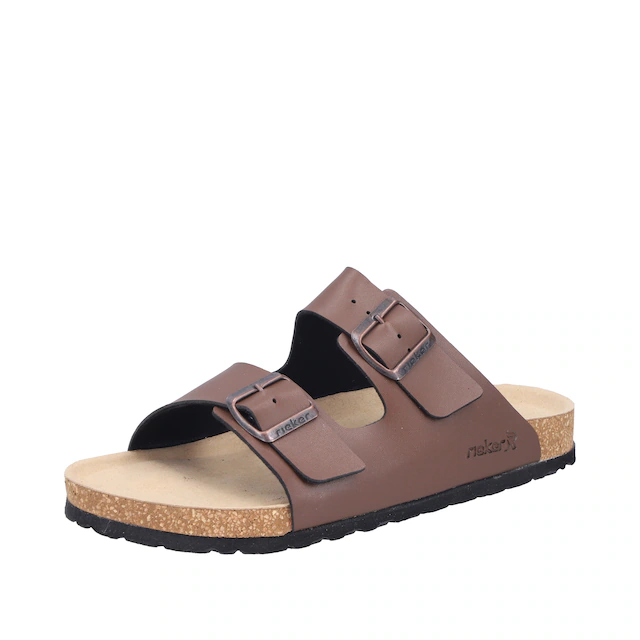 Rieker Pantolette Sommerschuh, Schlappen, Hausschuh, mit zwei Schnallenverschlüssen