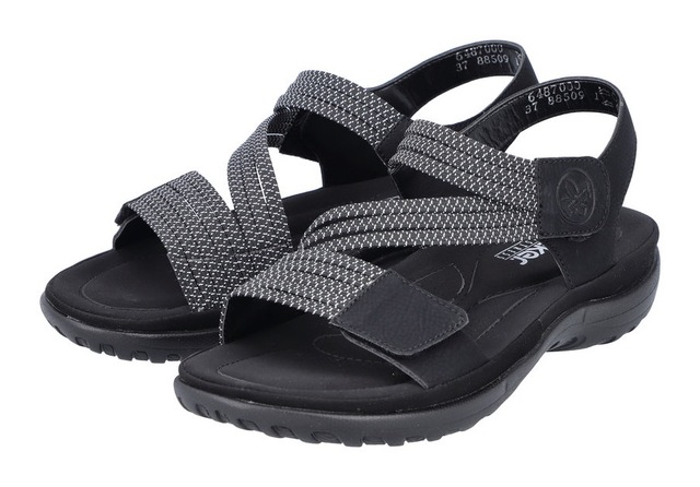 Rieker Riemchensandale Sommerschuh, Sandalette, Keilabsatz, mit Gummizügen