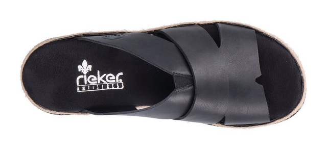 Rieker Pantolette Keilabsatz, Sommerschuh, Schlappen mit Juteumrahmung