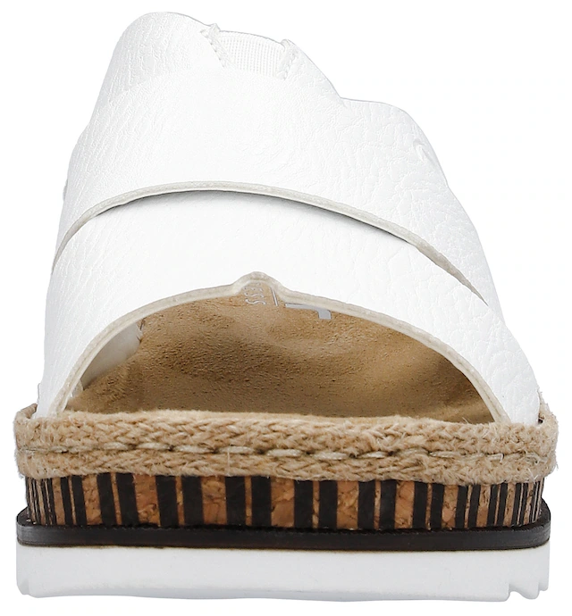 Rieker Pantolette Keilabsatz, Sommerschuh, Schlappen mit Juteumrahmung