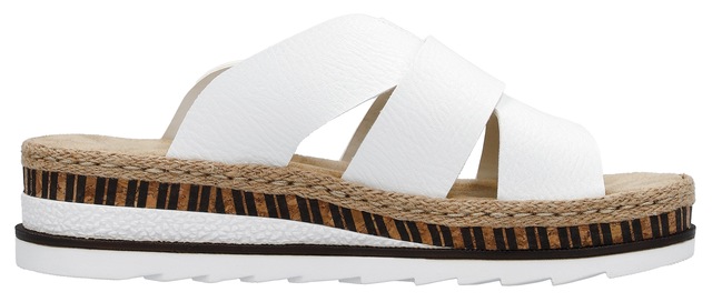Rieker Pantolette Keilabsatz, Sommerschuh, Schlappen mit Juteumrahmung