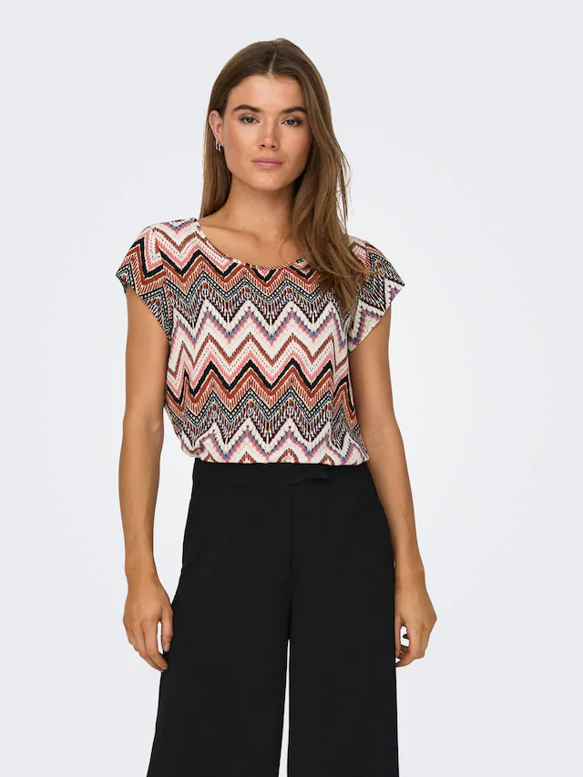ONLY Shirtbluse »ONLVIC S/S AOP TOP NOOS PTM« mit Allover Druck