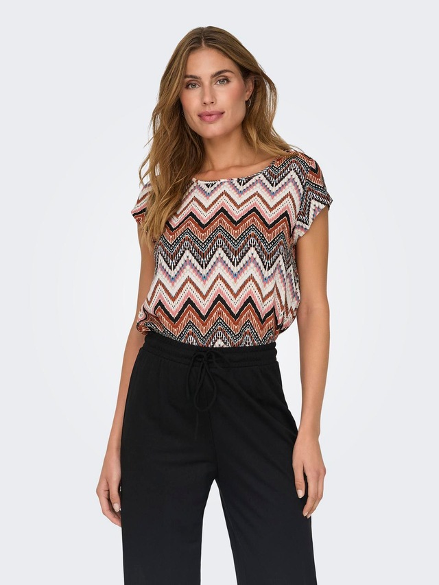ONLY Shirtbluse »ONLVIC S/S AOP TOP NOOS PTM« mit Allover Druck