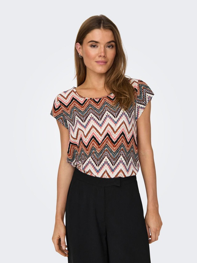 ONLY Shirtbluse »ONLVIC S/S AOP TOP NOOS PTM« mit Allover Druck