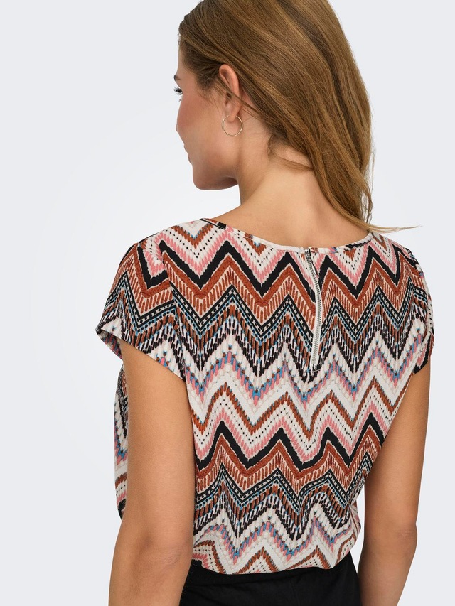ONLY Shirtbluse »ONLVIC S/S AOP TOP NOOS PTM« mit Allover Druck