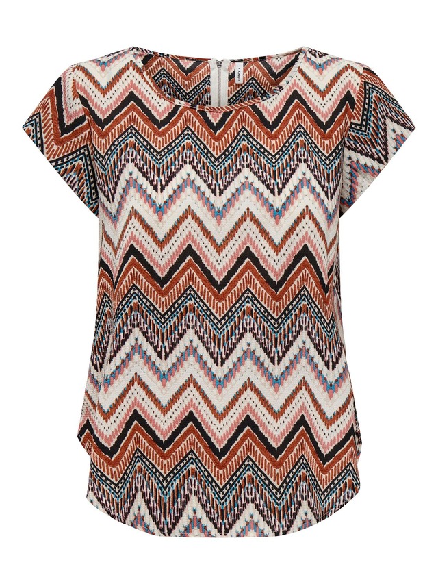 ONLY Shirtbluse »ONLVIC S/S AOP TOP NOOS PTM« mit Allover Druck