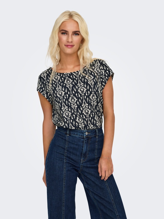 ONLY Shirtbluse »ONLVIC S/S AOP TOP NOOS PTM« mit Allover Druck