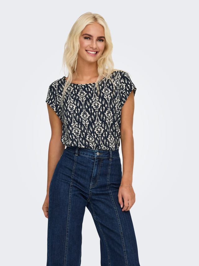 ONLY Shirtbluse »ONLVIC S/S AOP TOP NOOS PTM« mit Allover Druck