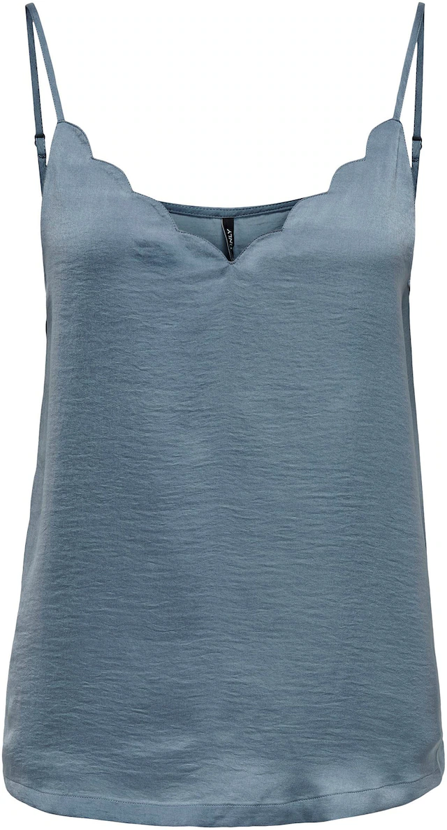 ONLY Spaghettitop »ONLDEBBIE – Singlet mit geschwungener Ausschnittkante« unifarben, feminin, tailliert, Polyester, Spaghettiträger