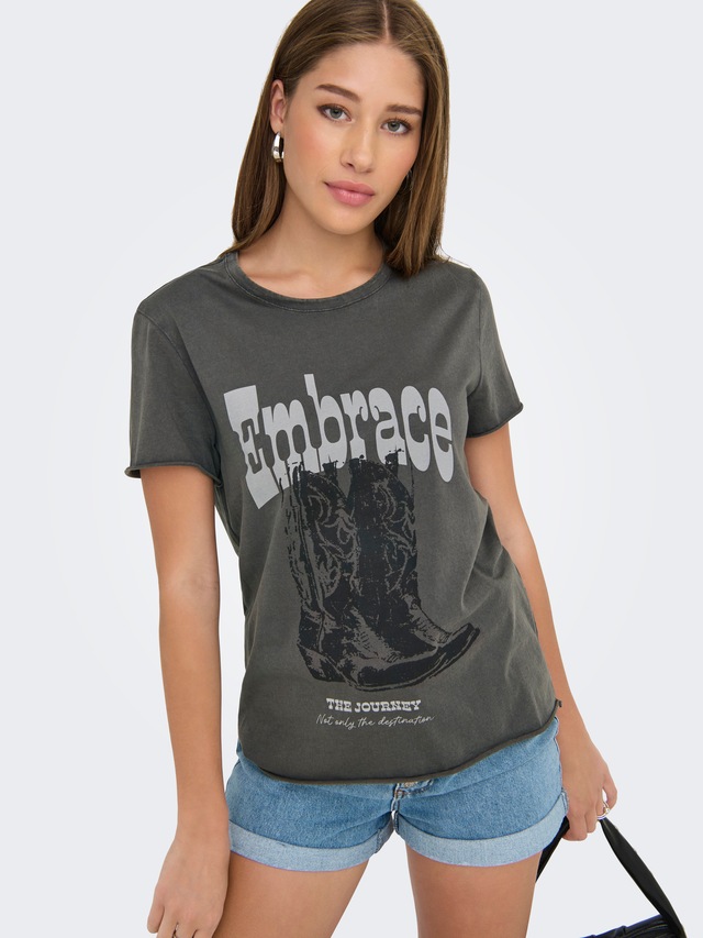 ONLY »ONLLUCY REG S/S TOP JRS NOOS« Baumwolle, regular fit, unterschiedlich bedruckt