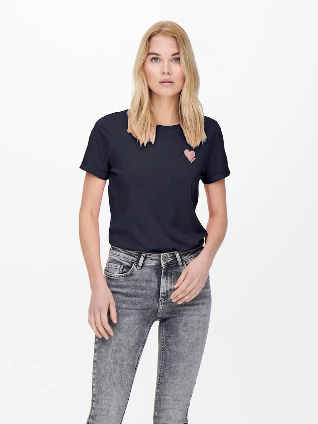 ONLY Kurzarmshirt »ONLKITA LIFE S/S TOP NOOS« regular fit, casual, Single Jersey, Baumwolle, Rundhals