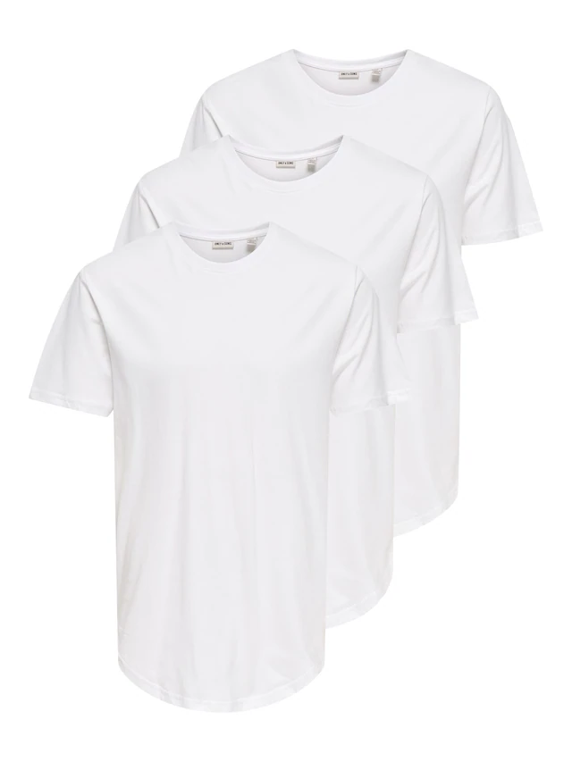 ONLY & SONS T-Shirt »ONSMATT LONGY SS TEE 3-PACK« Packung, 3 Stk. Baumwolle, relaxed fit