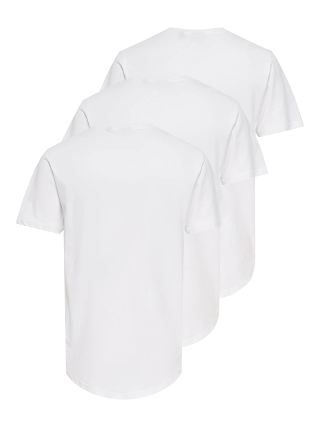 ONLY & SONS T-Shirt »ONSMATT LONGY SS TEE 3-PACK« Packung, 3 Stk. Baumwolle, relaxed fit