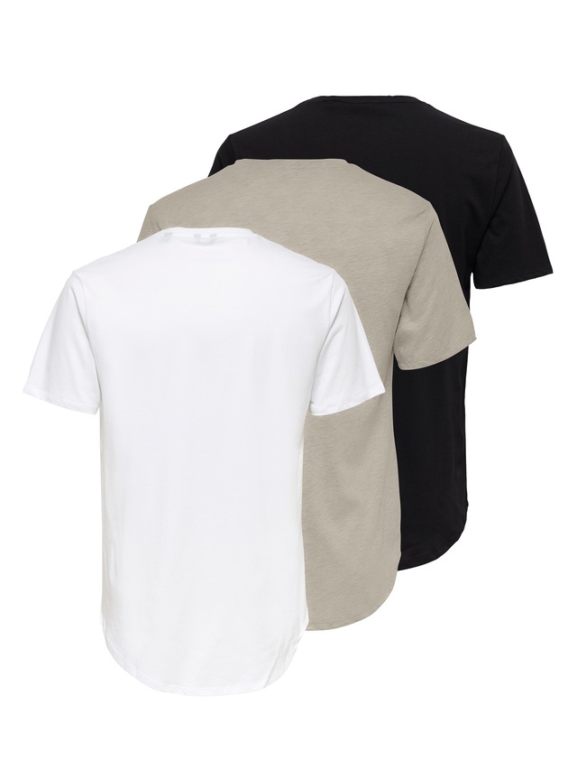 ONLY & SONS T-Shirt »ONSMATT LONGY SS TEE 3-PACK« Packung, 3 Stk. Baumwolle, relaxed fit