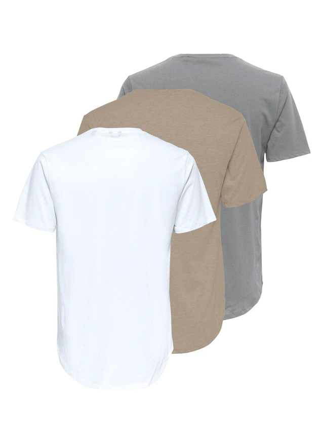 ONLY & SONS T-Shirt »ONSMATT LONGY SS TEE 3-PACK« Packung, 3 Stk. Baumwolle, relaxed fit
