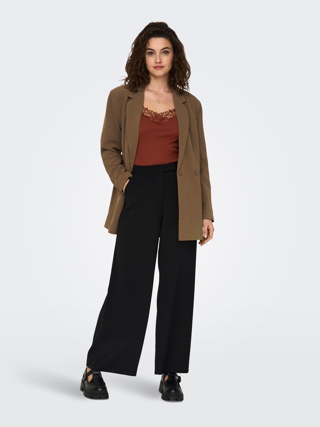 ONLY Spitzentop »ONLKIRA – Doppelpack mit Spitzendetail für feminine Looks« 2er-Pack, figurbetont, modisch, Jersey, Baumwolle, V-Ausschnitt