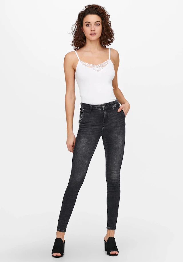 ONLY Spitzentop »ONLKIRA – Doppelpack mit Spitzendetail für feminine Looks« 2er-Pack, figurbetont, modisch, Jersey, Baumwolle, V-Ausschnitt