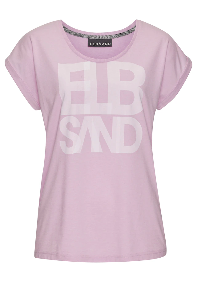 Elbsand T-Shirt »Eldis« mit Logodruck, Kurzarmshirt aus Baumwoll-Mix, sportlich-casual