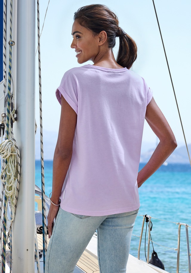 Elbsand T-Shirt »Eldis« mit Logodruck, Kurzarmshirt aus Baumwoll-Mix, sportlich-casual