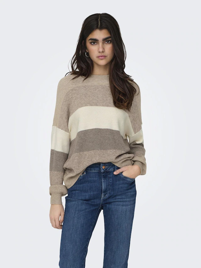 ONLY Strickpullover »ONLATIA L/S STRIPE PULLOVER KNT NOOS« Viskosemischung, regular fit